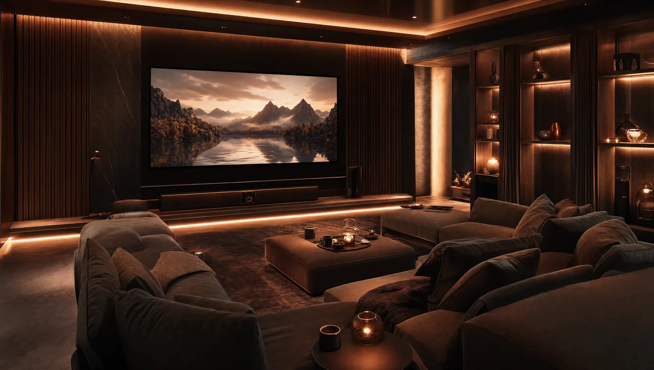 Warm home cinema setup, illustrating how to set up an IPTV box for sports and movies at home